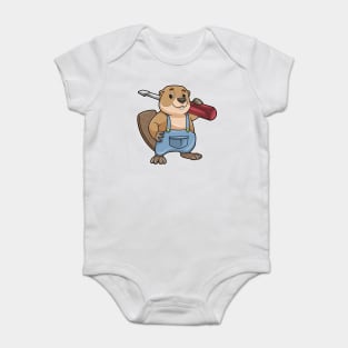 Beaver as Craftsman with Slotted screwdriver Baby Bodysuit